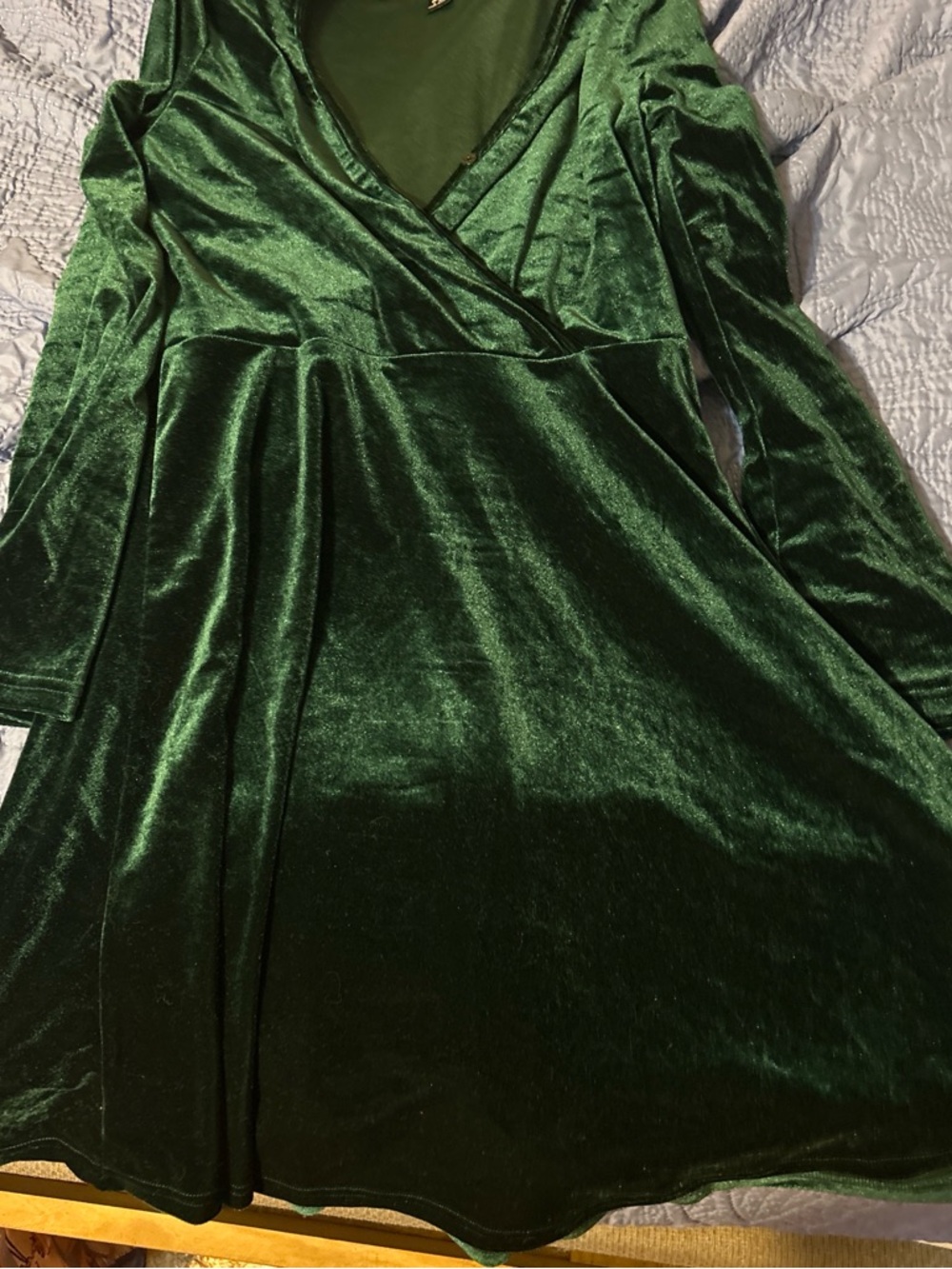 SHEIN Deep Green Satin Dress Top